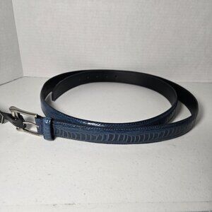 Stacy Adams Men’s Blue Textured Leather Belt Size 54 NEW Dress Casual Accessory